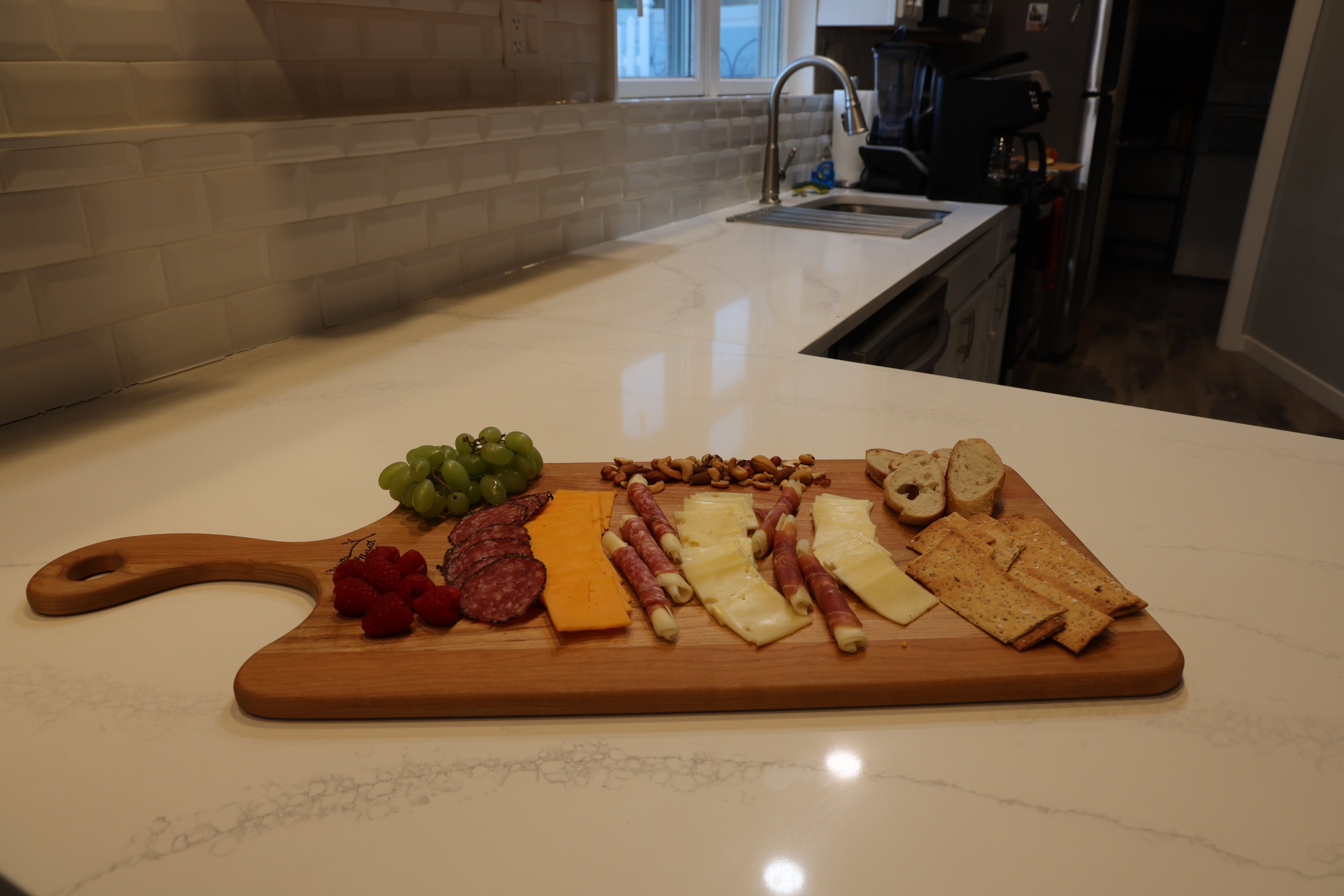 Large Cherry Charcuterie Board | Scroll Handle