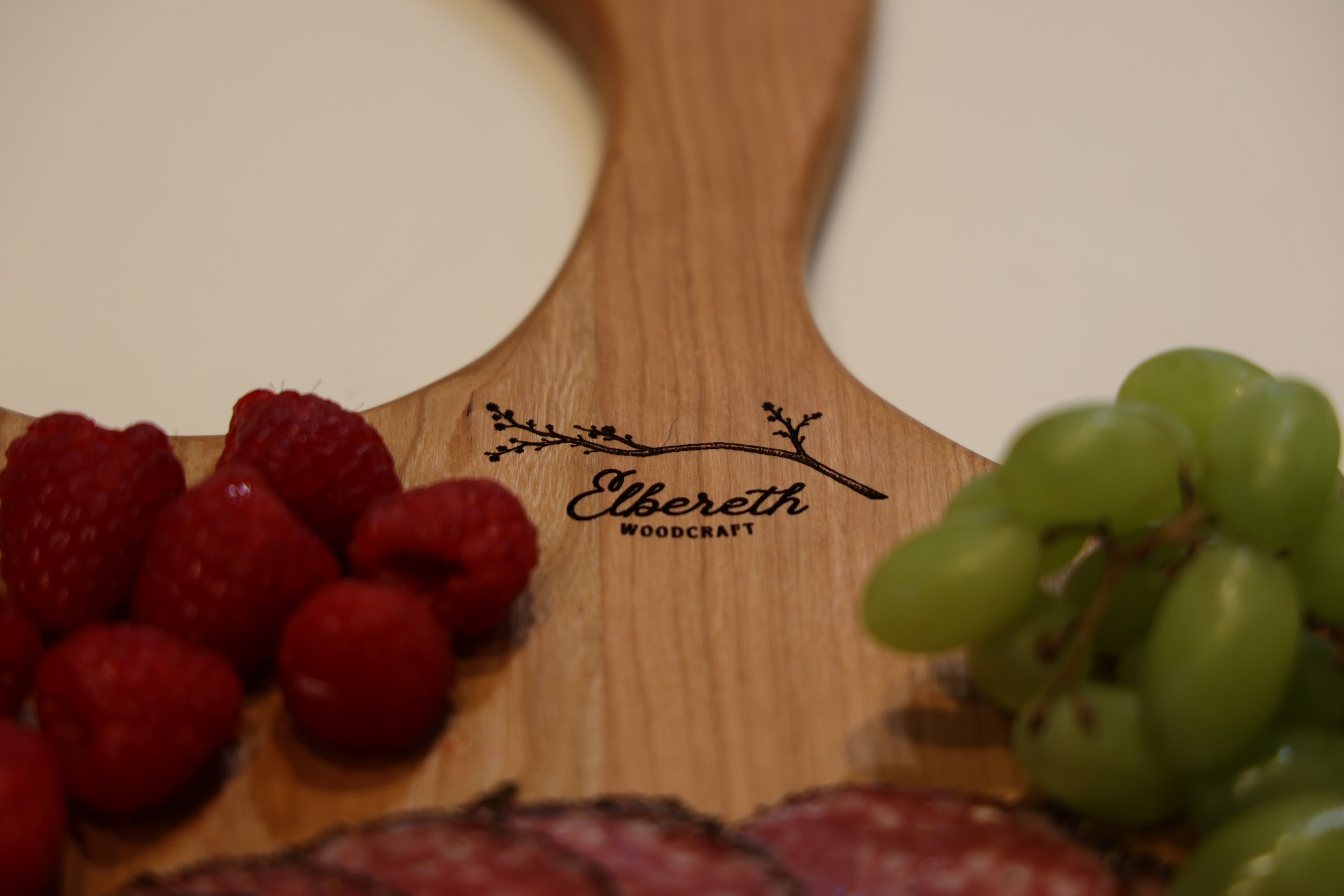 Large Cherry Charcuterie Board | Scroll Handle
