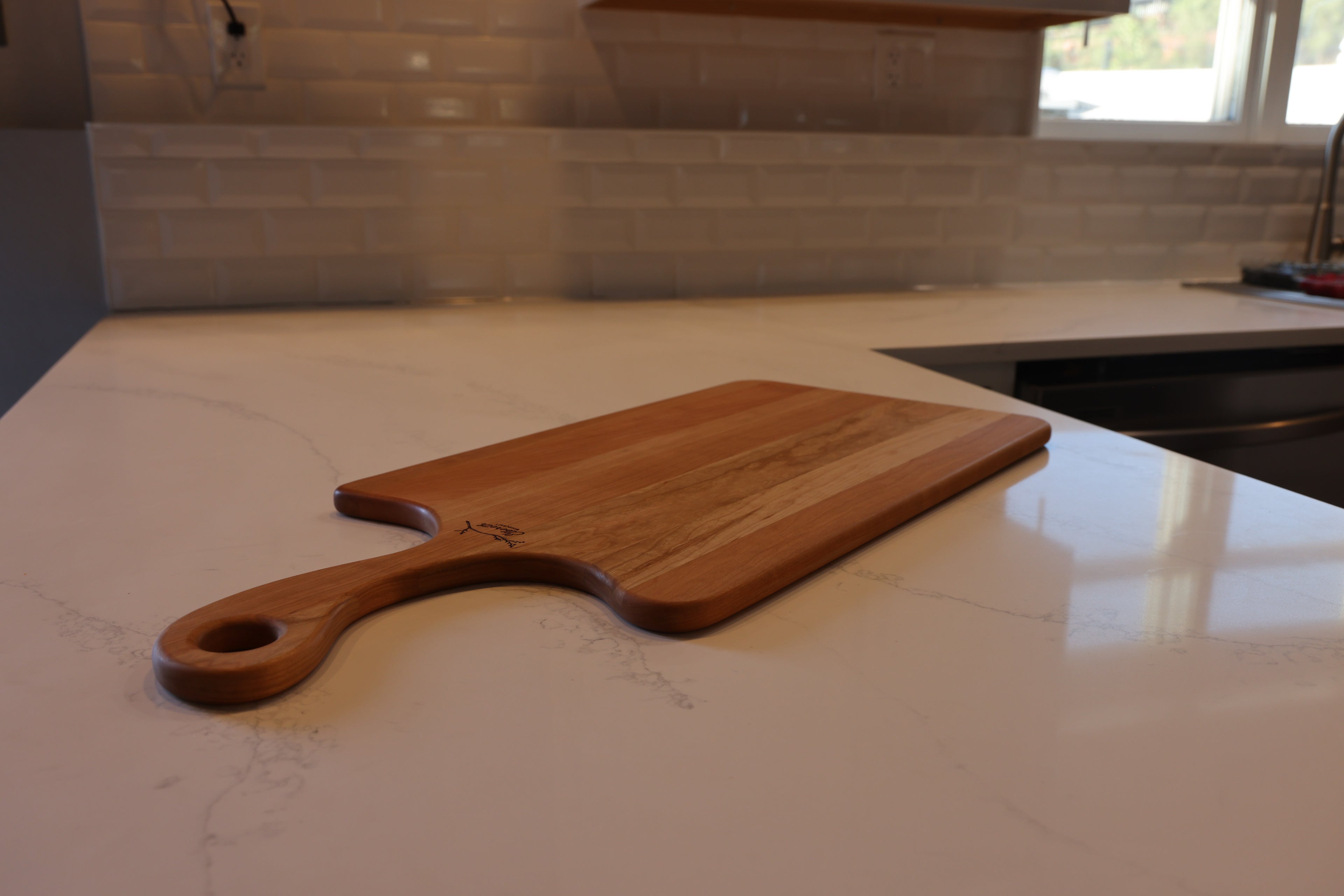 Large Cherry Charcuterie Board | Scroll Handle