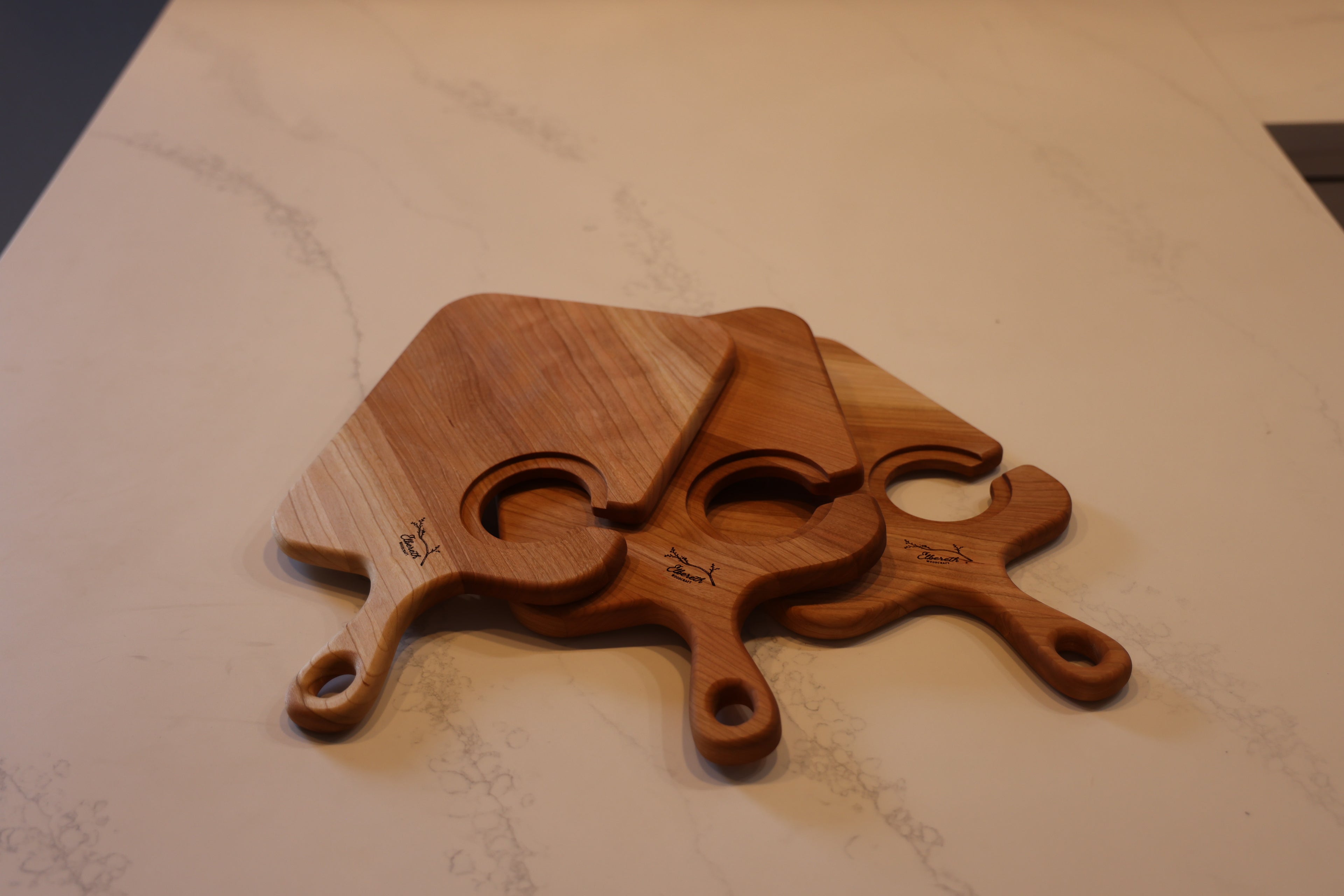 Cherry Wine & Cheese Board Set Of 3