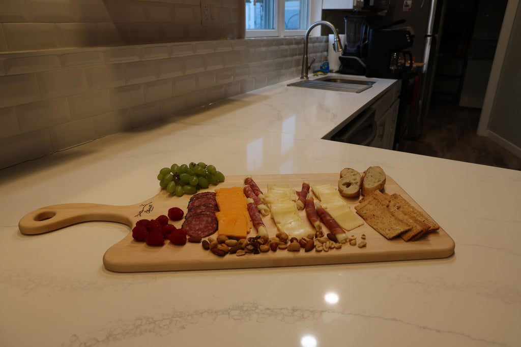 Large Maple Charcuterie Board | Scroll Handle