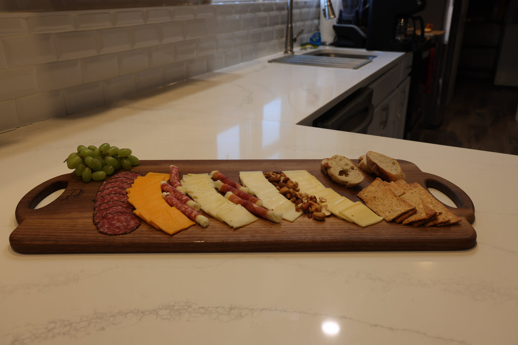 Large Walnut Charcuterie Board | Two Handles
