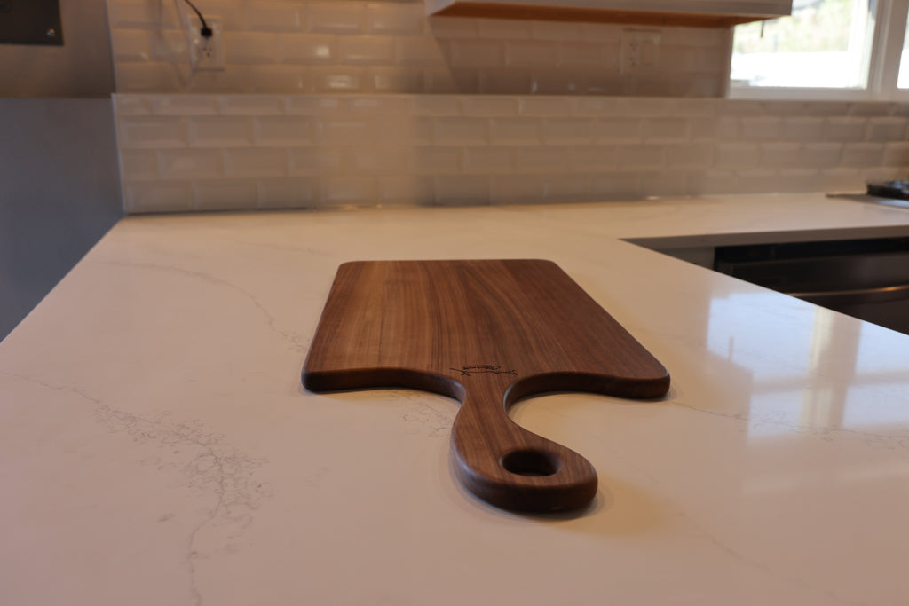 Large Walnut Charcuterie Board | Scroll Handle