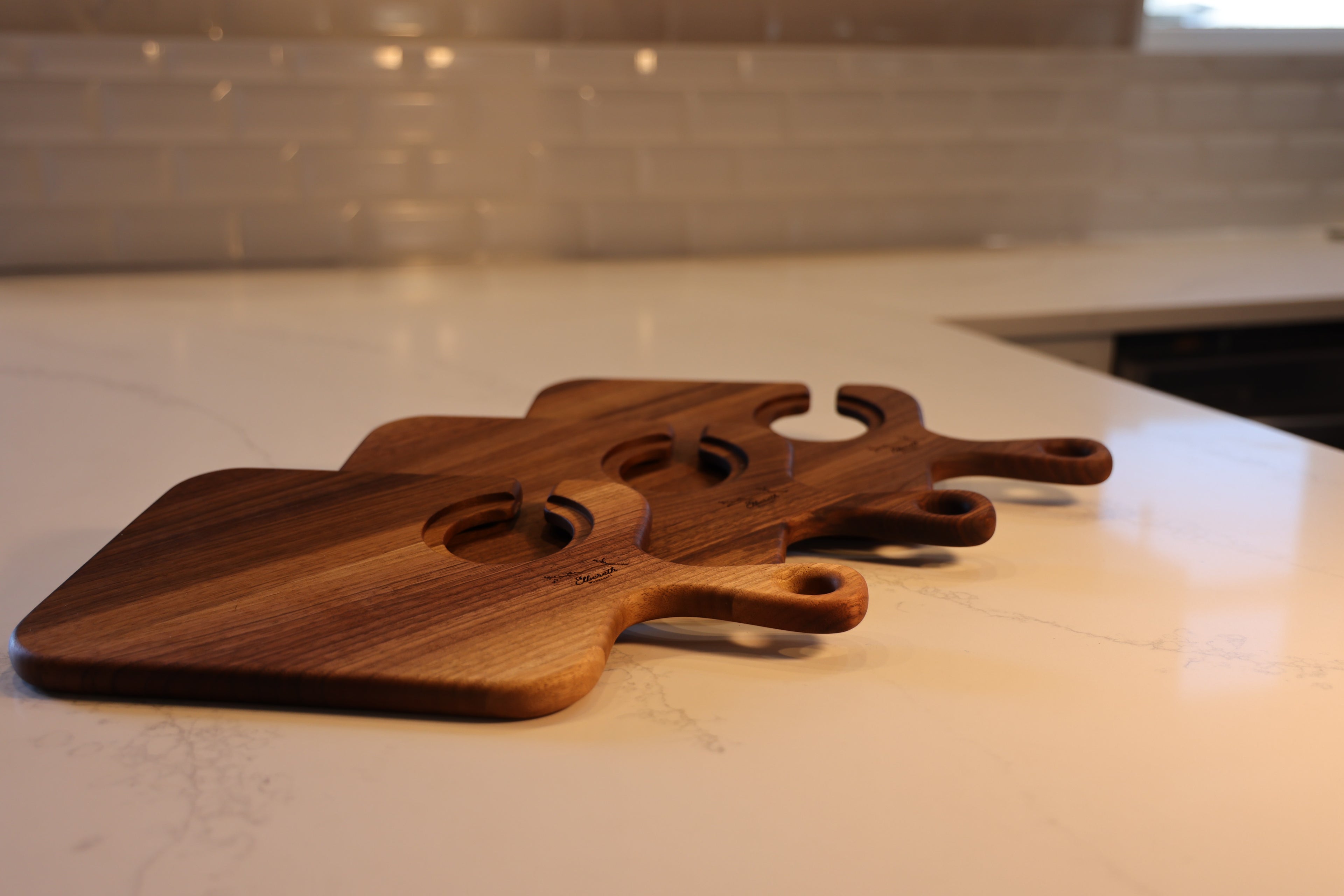 Walnut Wine & Cheese Board Set Of 3
