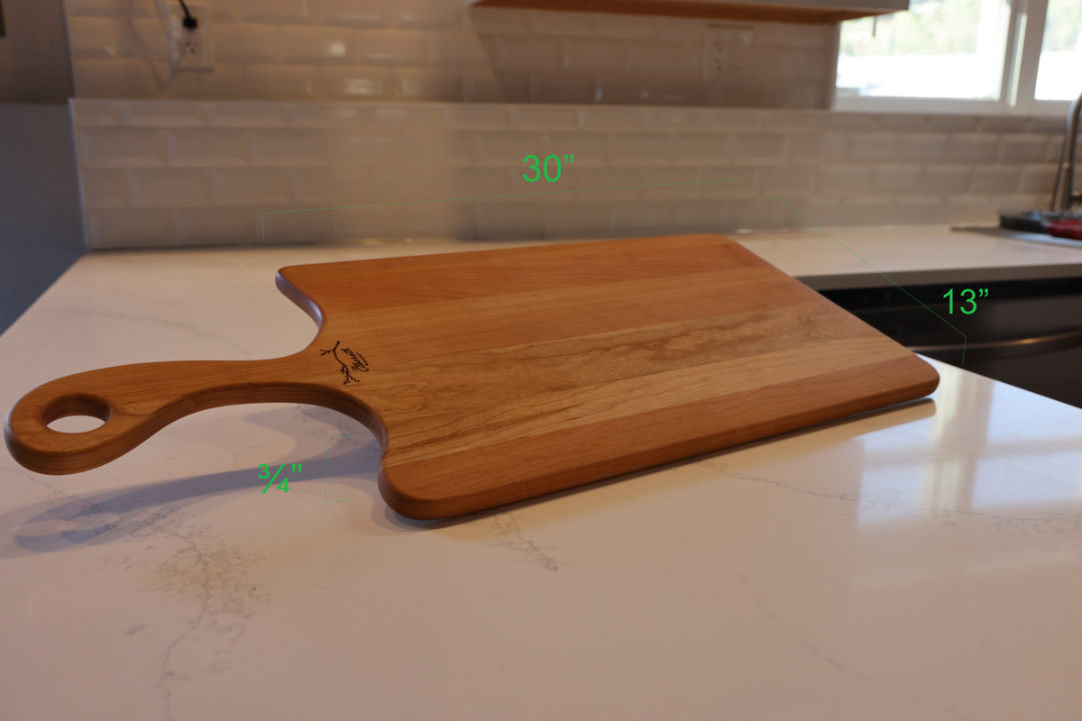 Large Walnut Charcuterie Board | Scroll Handle