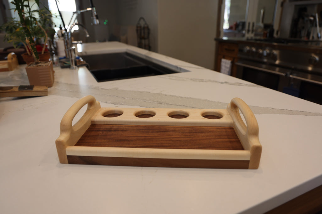 Bourbon Tray | Maple on Walnut