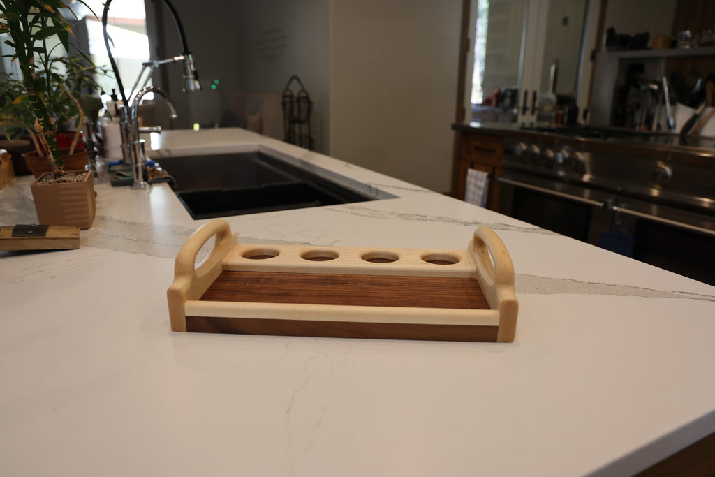 Bourbon Tray | Maple on Walnut