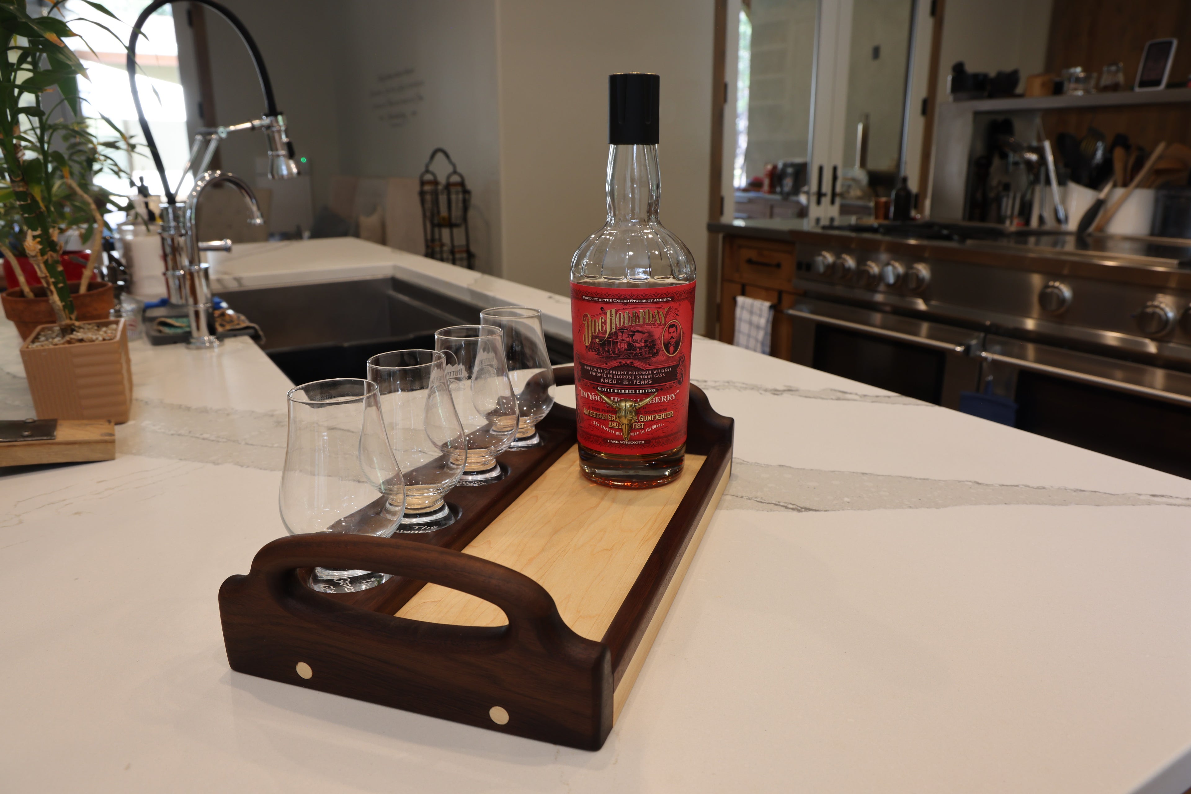 Bourbon Tray | Walnut on Maple
